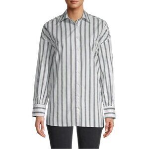 NWT New $158 Walter Baker Vivian Smocked-Back Striped Shirt Size S